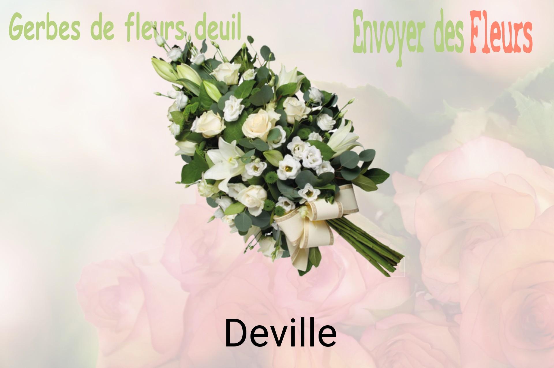 Gerbe de fleurs de deuil livrée à Deville